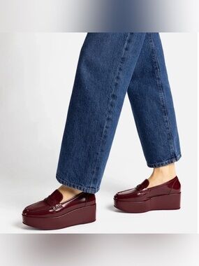 BRAND NEW - Women’s Platform Loafers in Burgundy